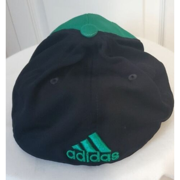 Adidas Original Unisex Black Green Golf Cap Hat Flex Clima-Cool Fit S-M EUC - Picture 3 of 6
